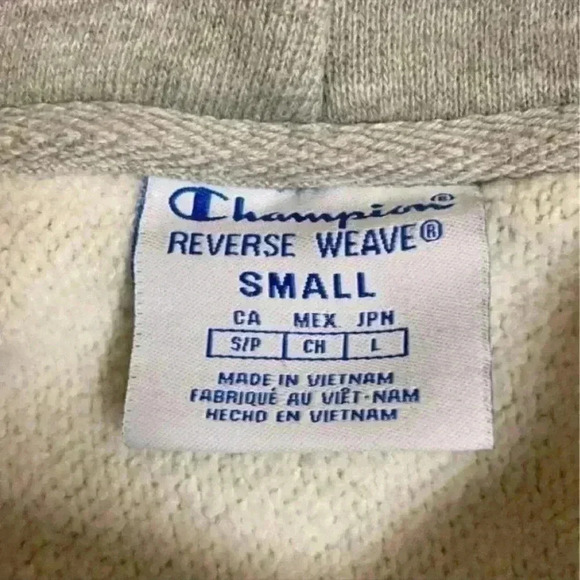 Champion reverse weave heavier light grey hoodie in size small - Picture 3 of 4